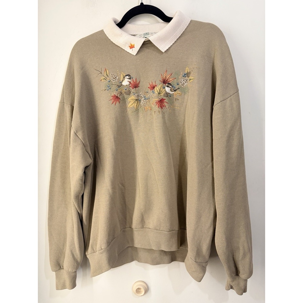 Vintage Orvis Morning Sun Chickadee Sweatshirt XL USA 90s Jerzees